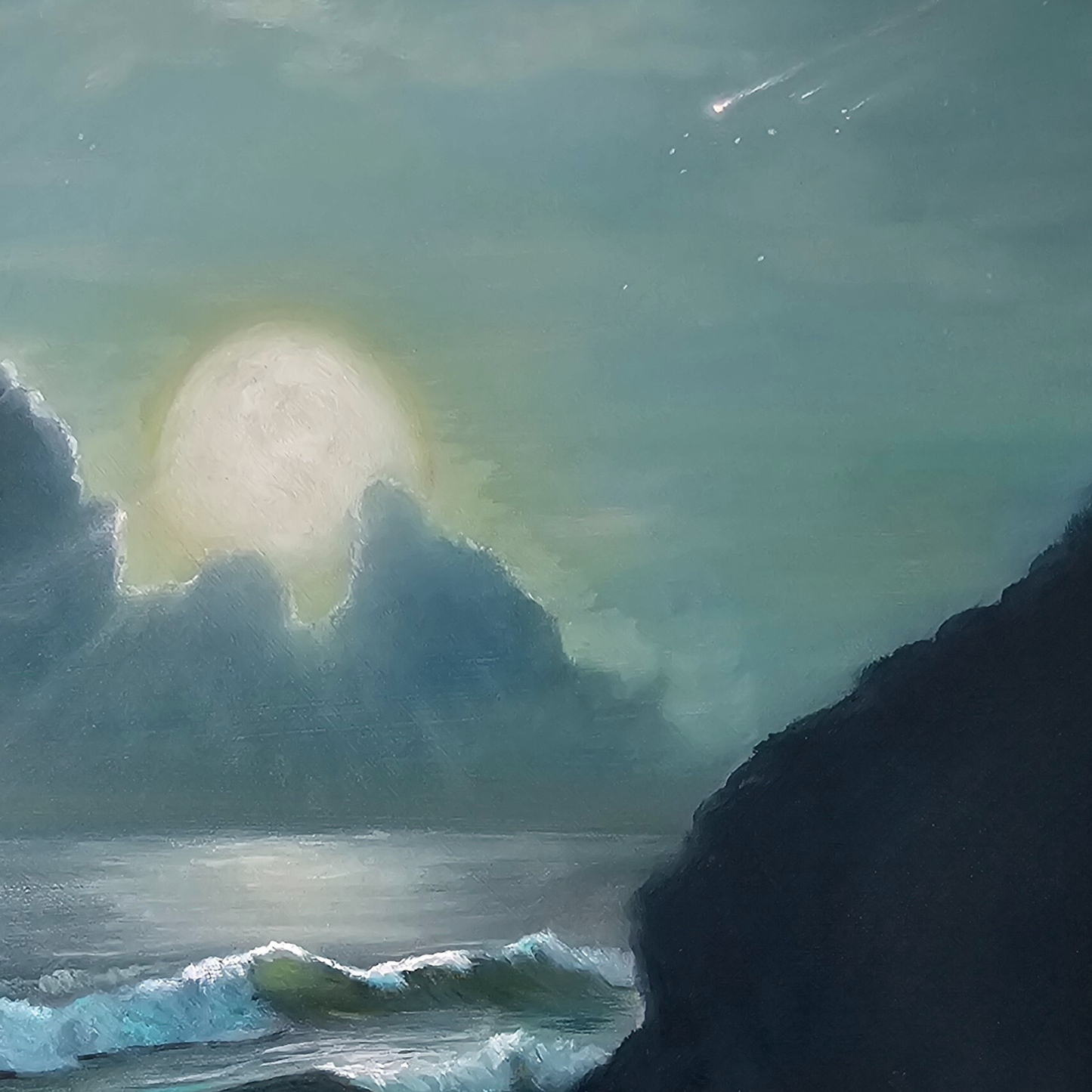 Unframed museum quality print - La Luna nocturne seascape