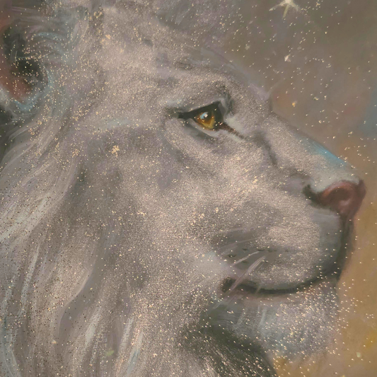 King of the Cosmos, Celestial Realism Oil Painting