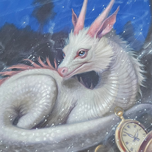 Contentment of time, dragon oil painting