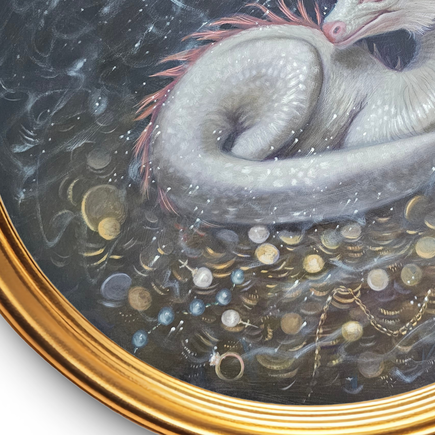 Contentment of time, dragon oil painting