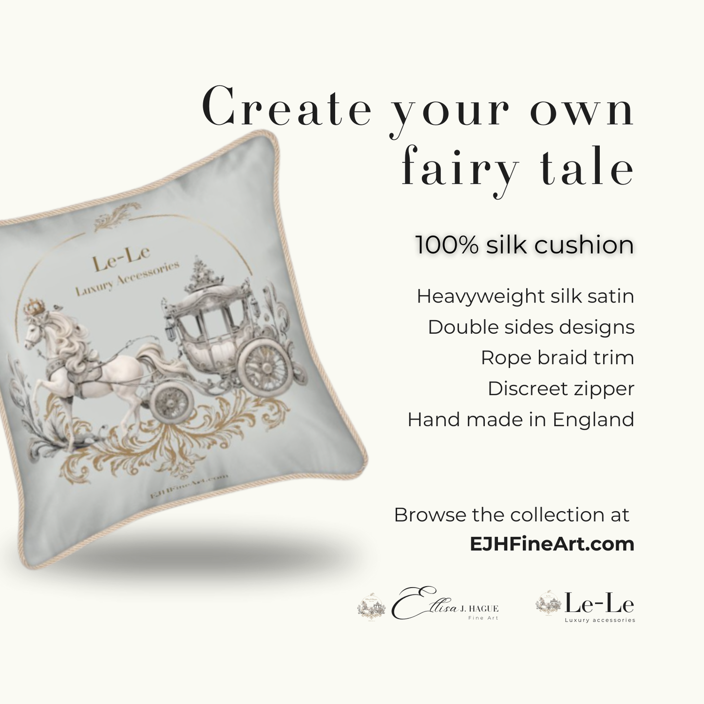 Pure Hearts Silk Cushion