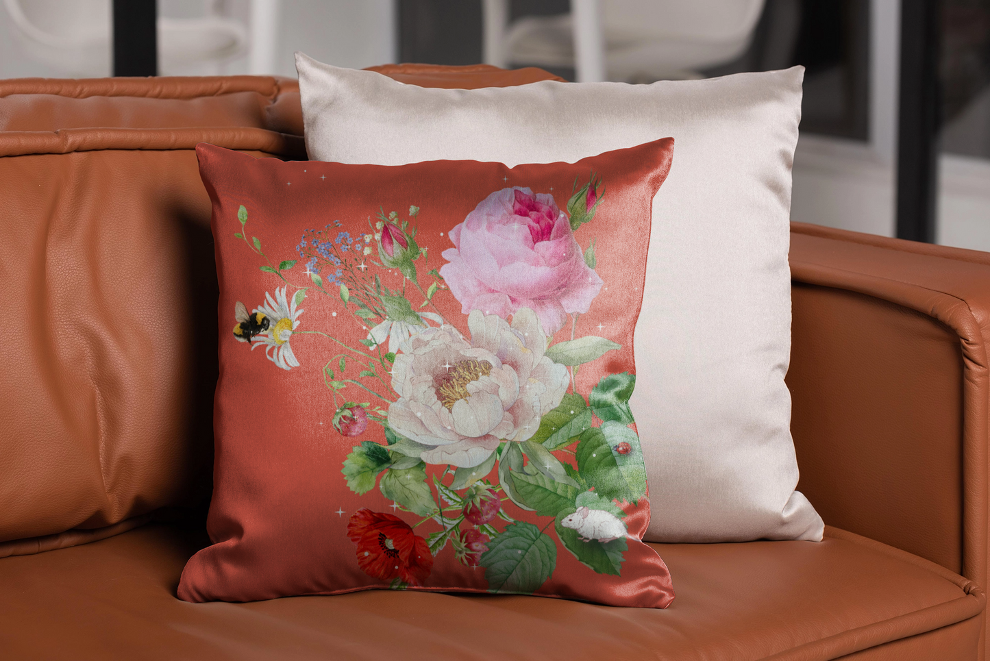 Essence Flame - silk and linen cushion cover