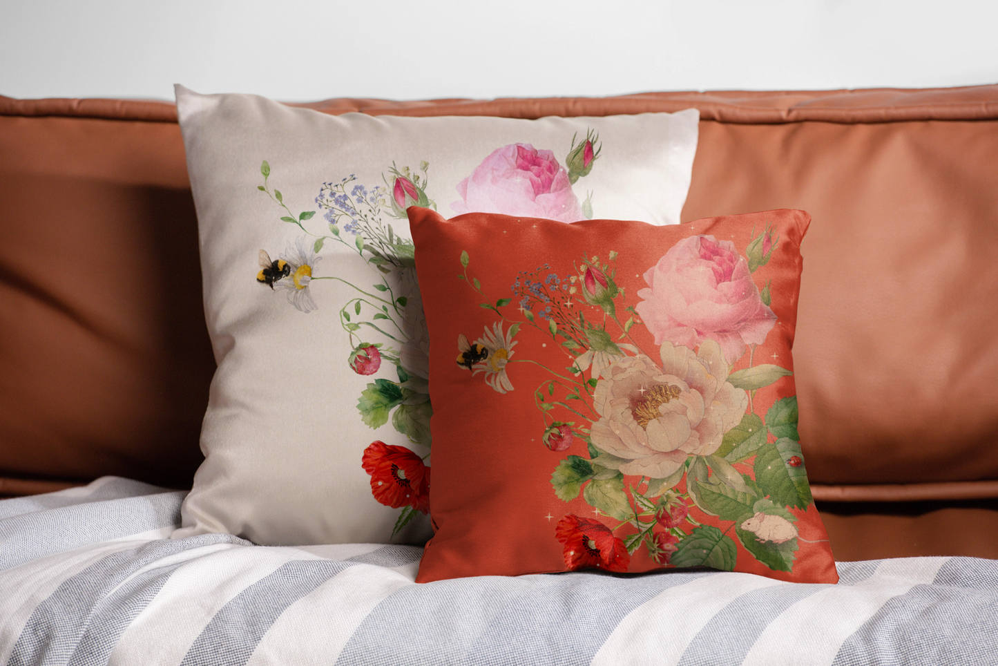 Essence Flame - silk and linen cushion cover