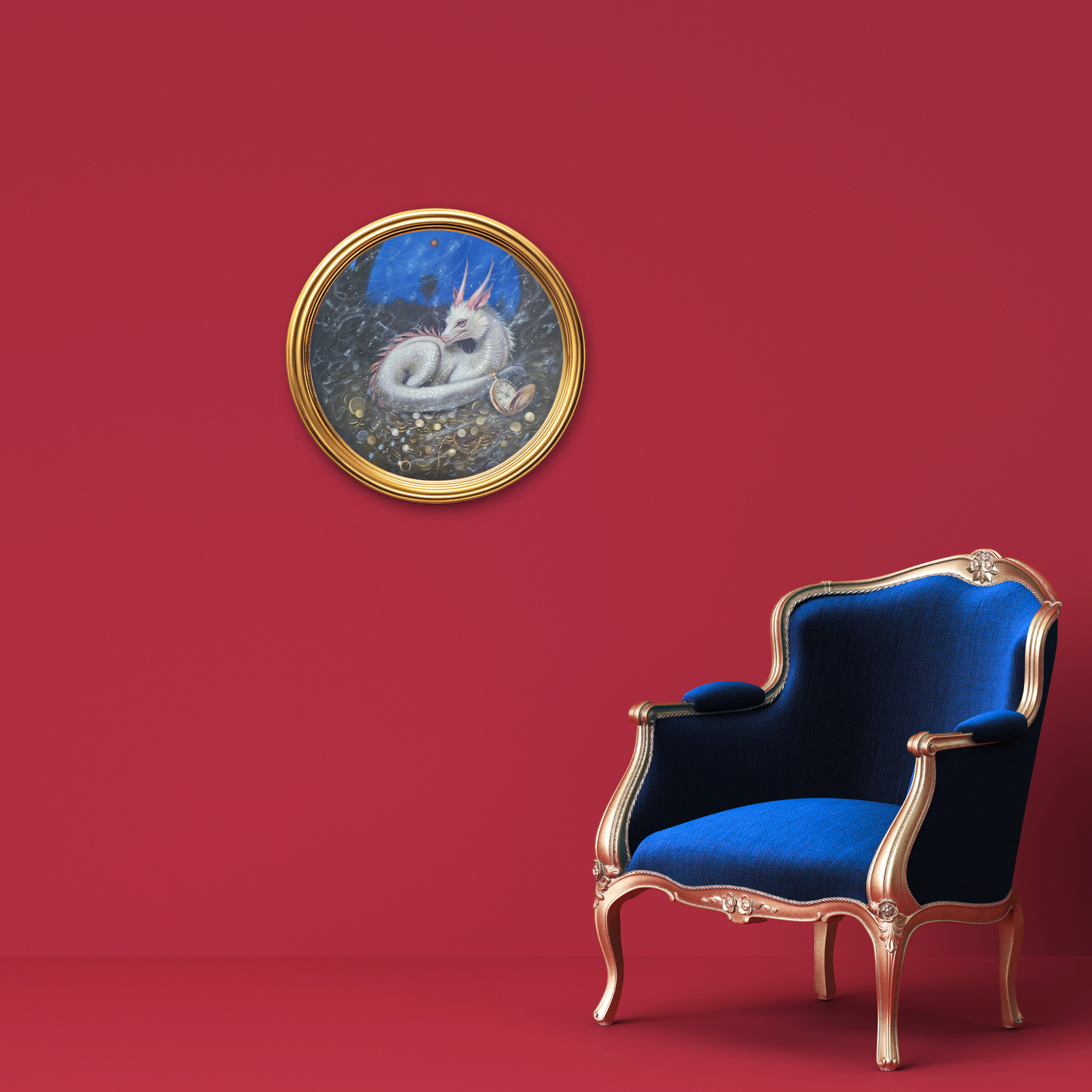 Contentment of time, dragon oil painting