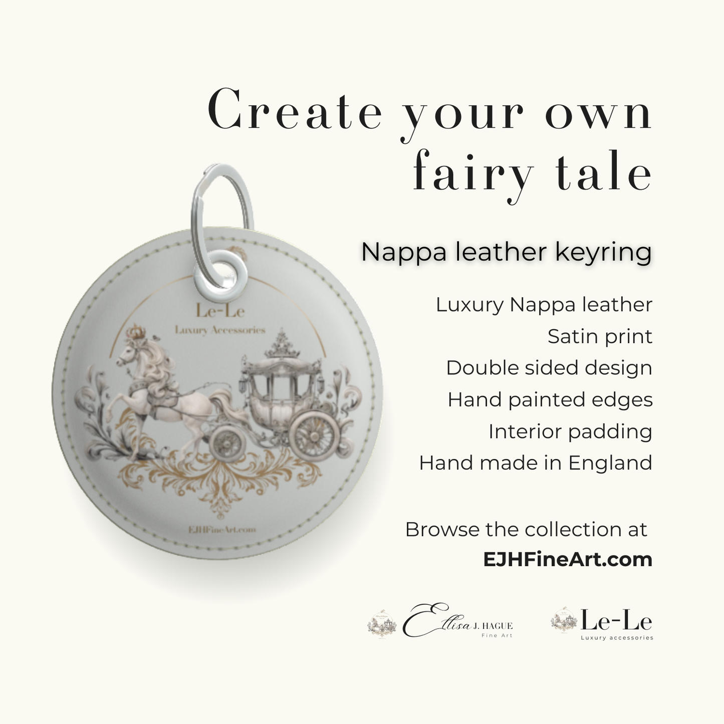 Cinderella Luxury Leather Keyring