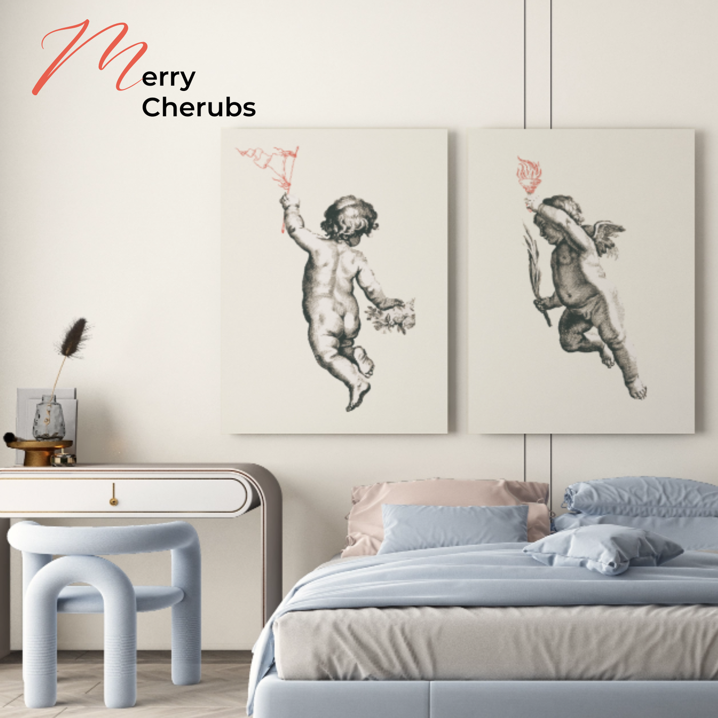 Unframed museum quality print - modern cherub art prints (various designs)