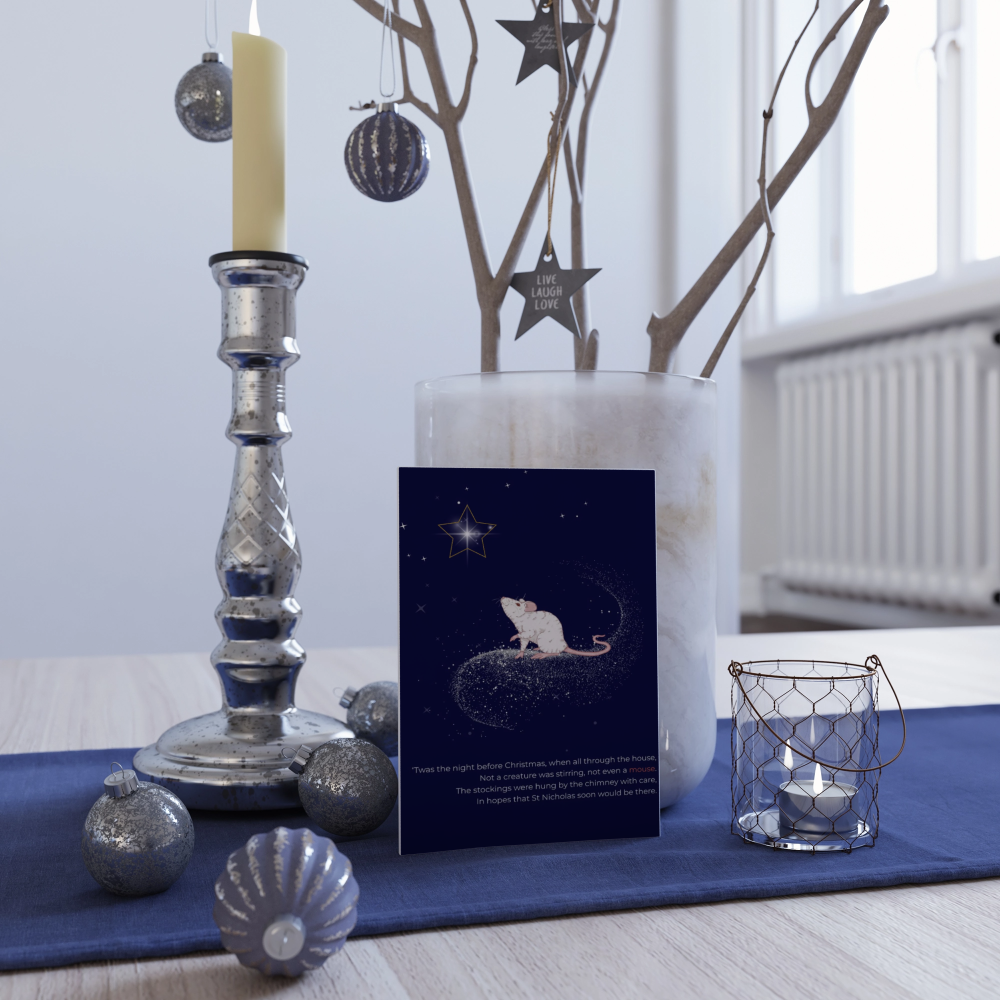 10 blank cards with envelopes.  'Twas the night before Christmas'