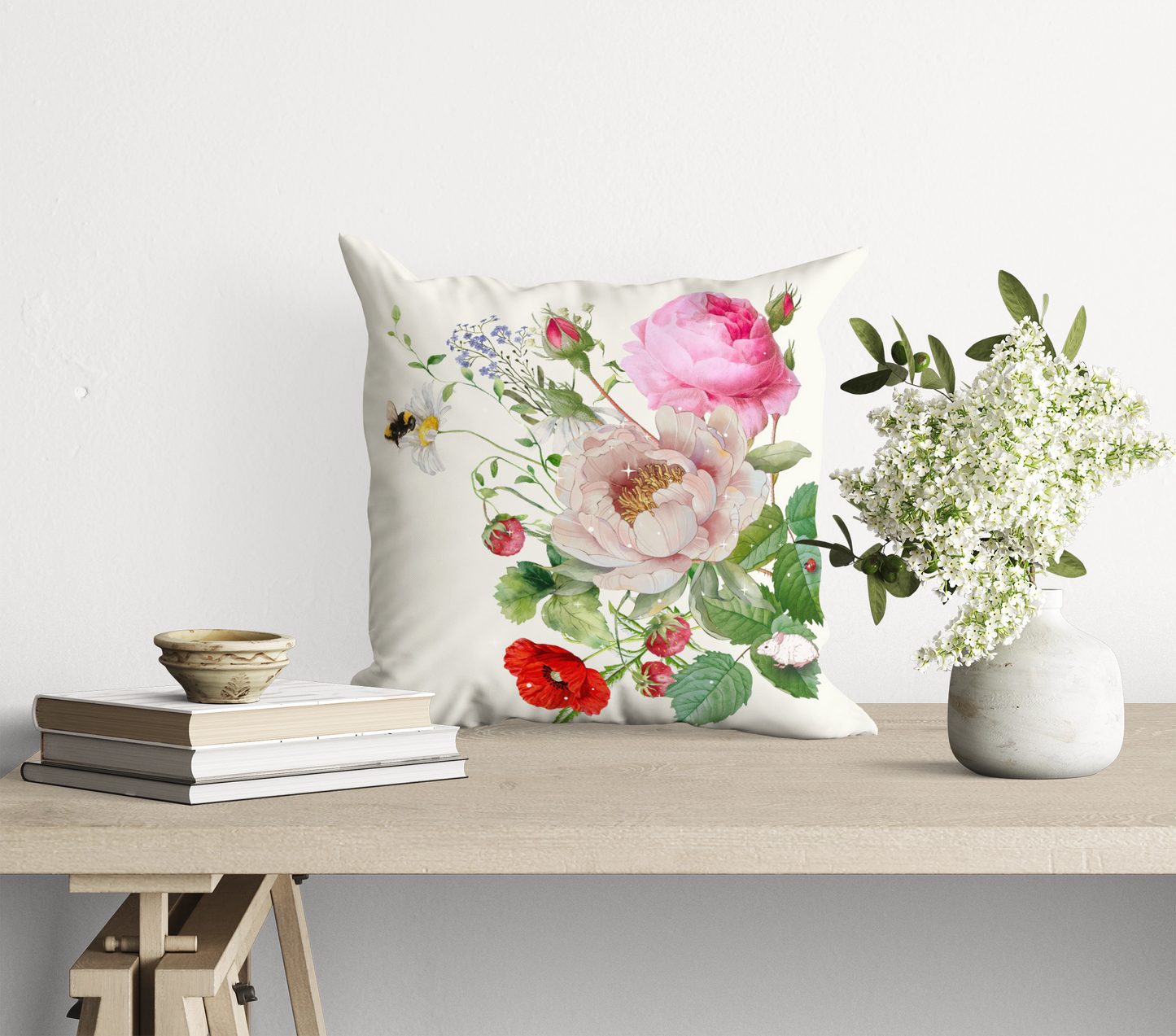 Essence Moon - silk and linen cushion cover