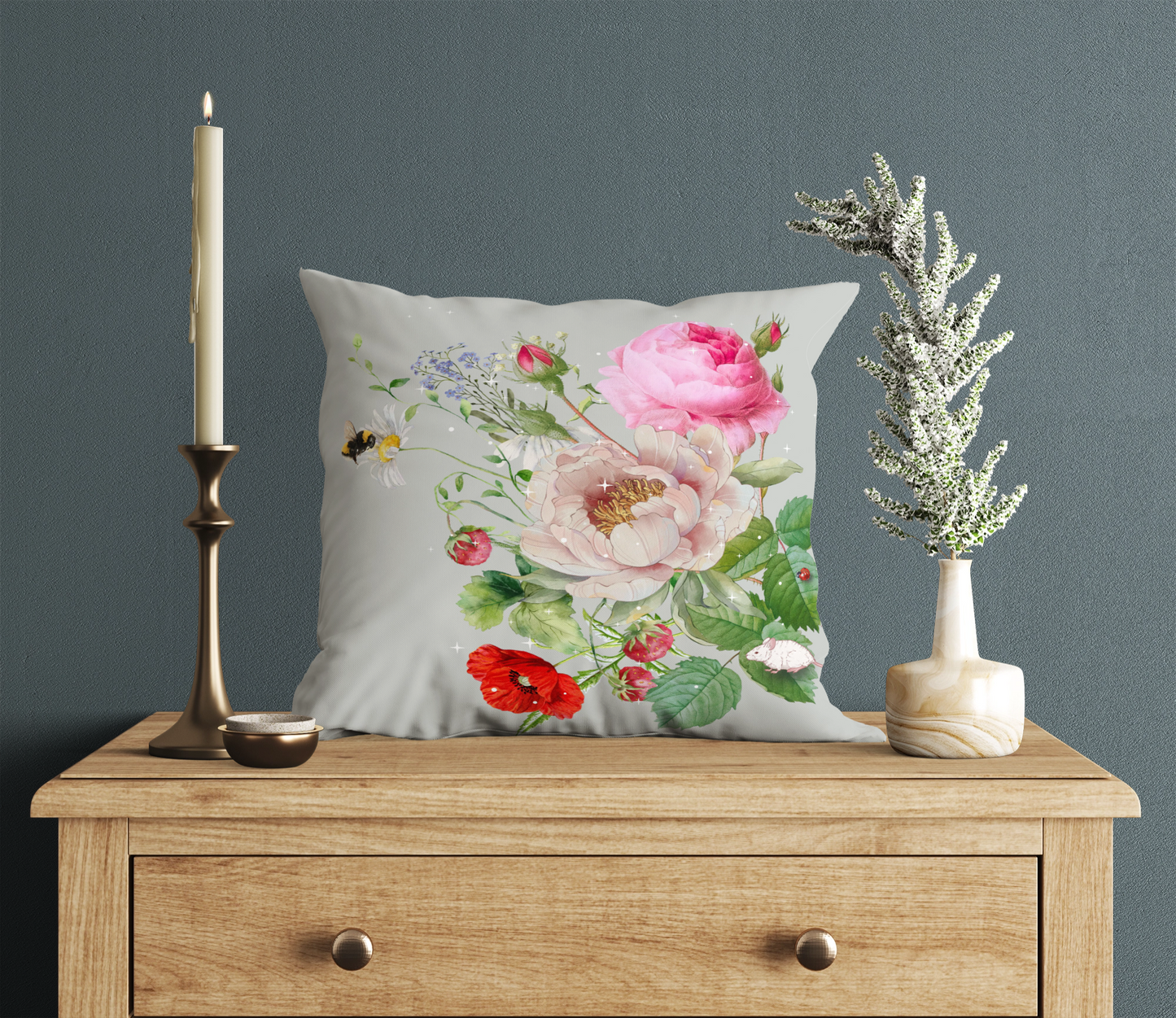 Essence Pearl - silk and linen cushion cover