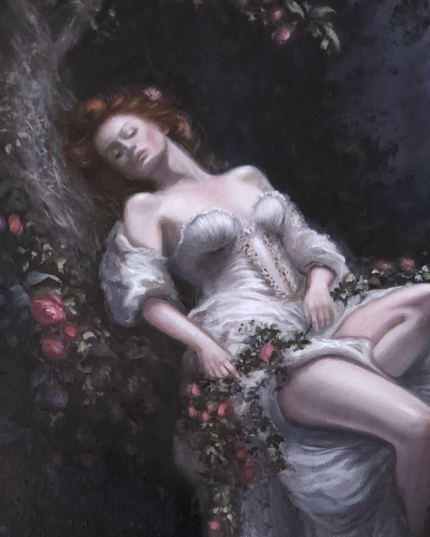 Titania, queen of the fairies. Fairy tale oil painting