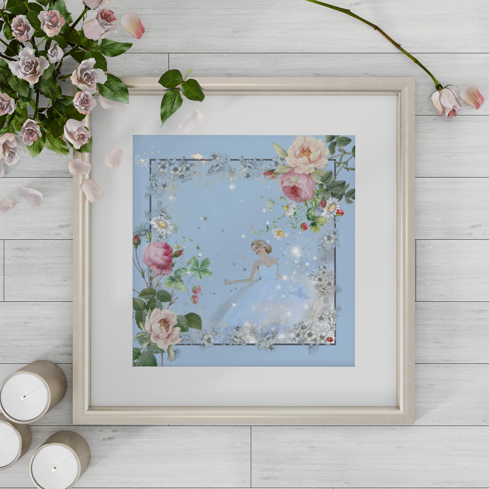 Unframed museum quality print - Cendrillon en fleur (border)