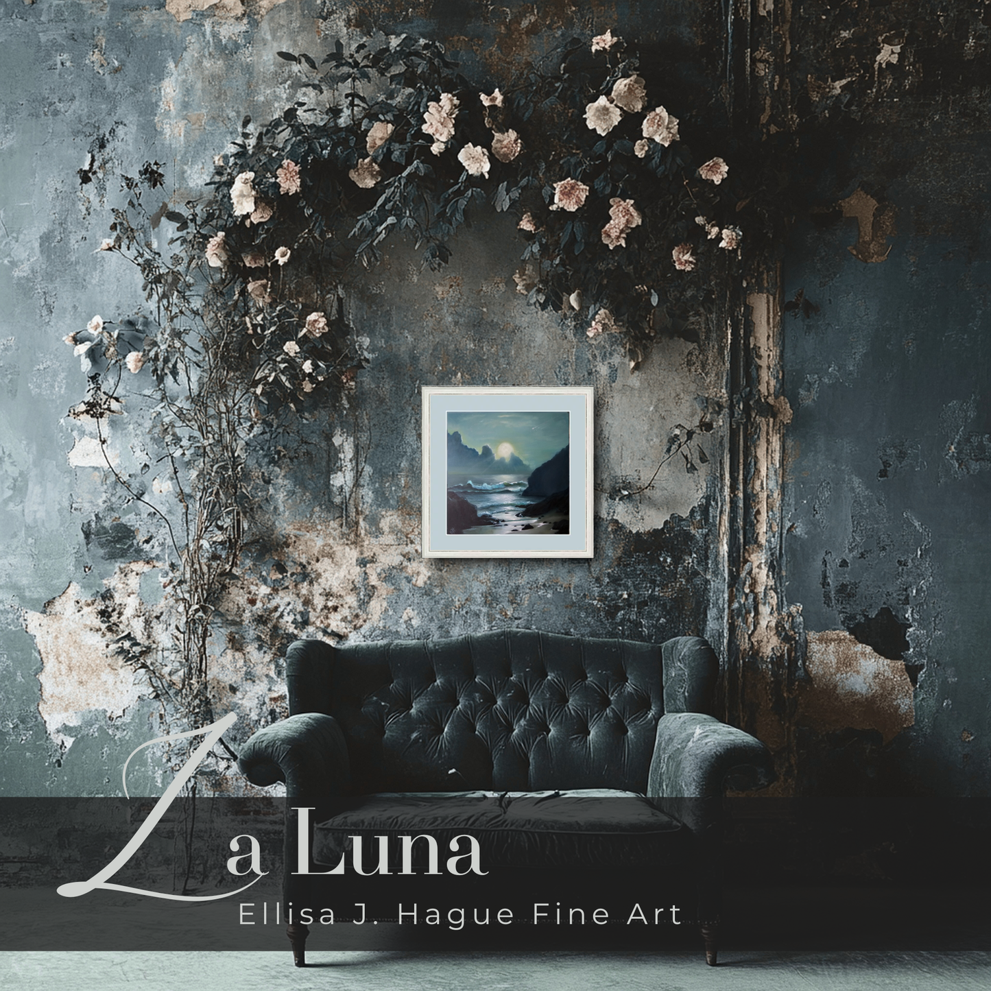 Unframed museum quality print - La Luna nocturne seascape